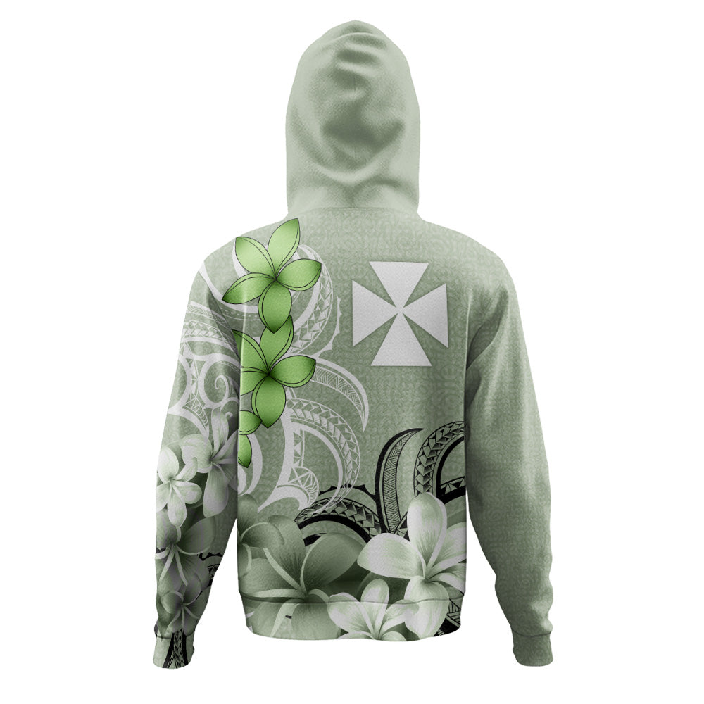 Wallis And Futuna Hoodie Custom Personalised Floral Spirit Sage Green