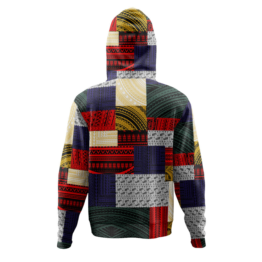 Polynesian Hoodie Retro Patchwork