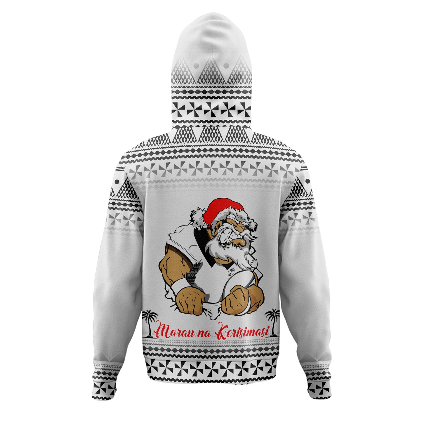 Fiji Hoodie Marau na Kerisimasi Rugby Santa Style
