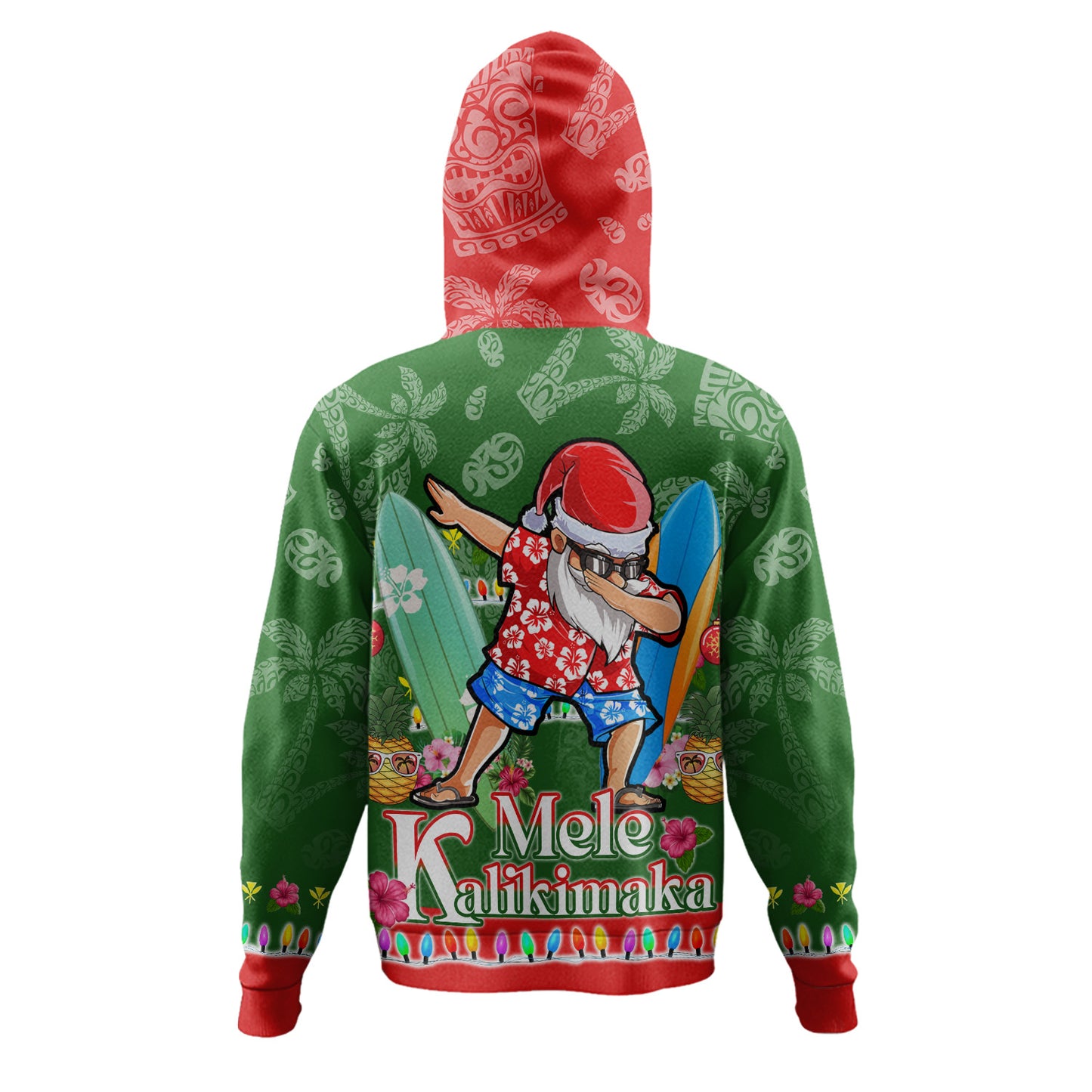 Hawaii Hoodie Mele Kalikimaka Dabbing Santa Christmas Style