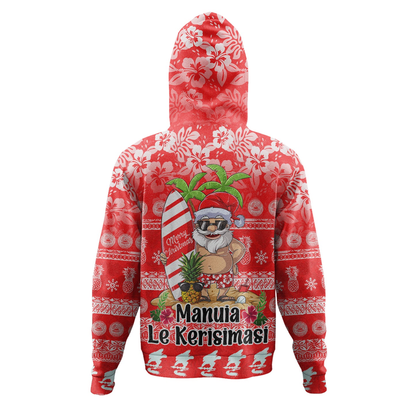 American Samoa Hoodie Manuia Le Kerisimasi Tropical Xmas Patterns