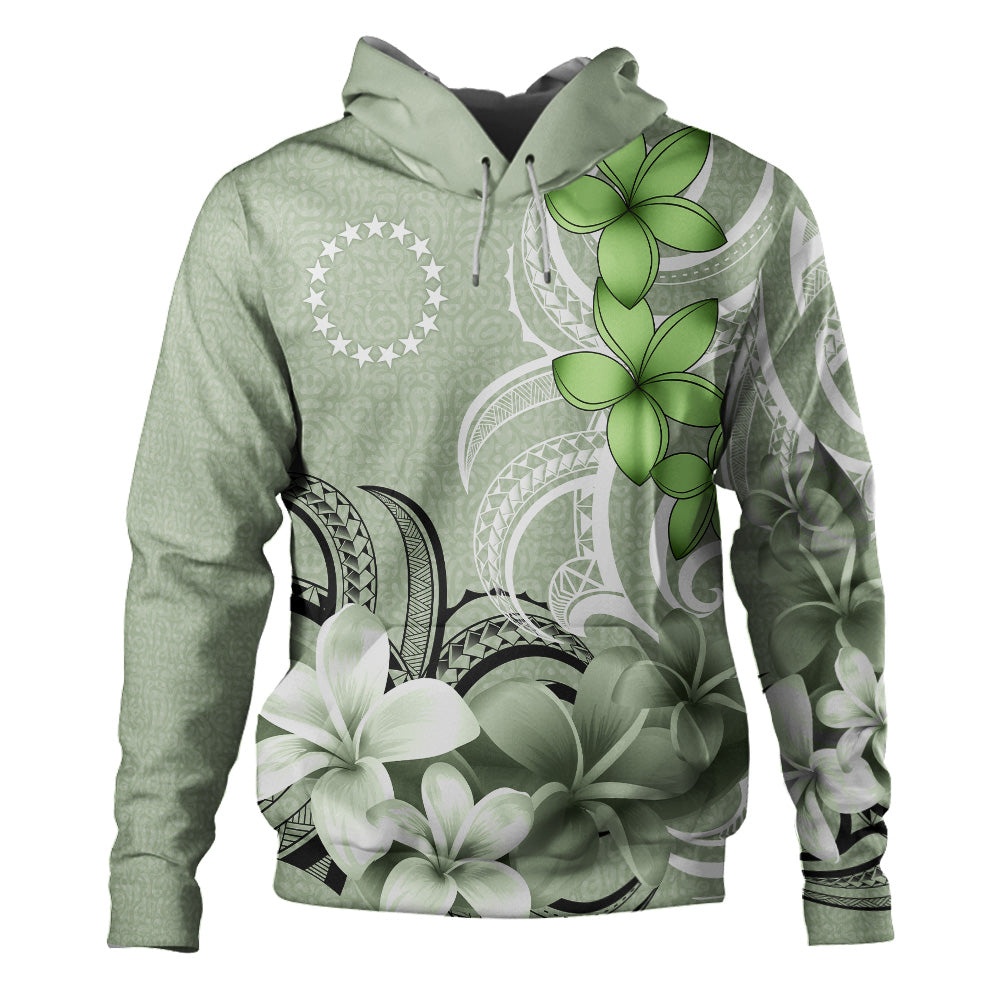 Cook Islands Hoodie Custom Personalised Floral Spirit Sage Green