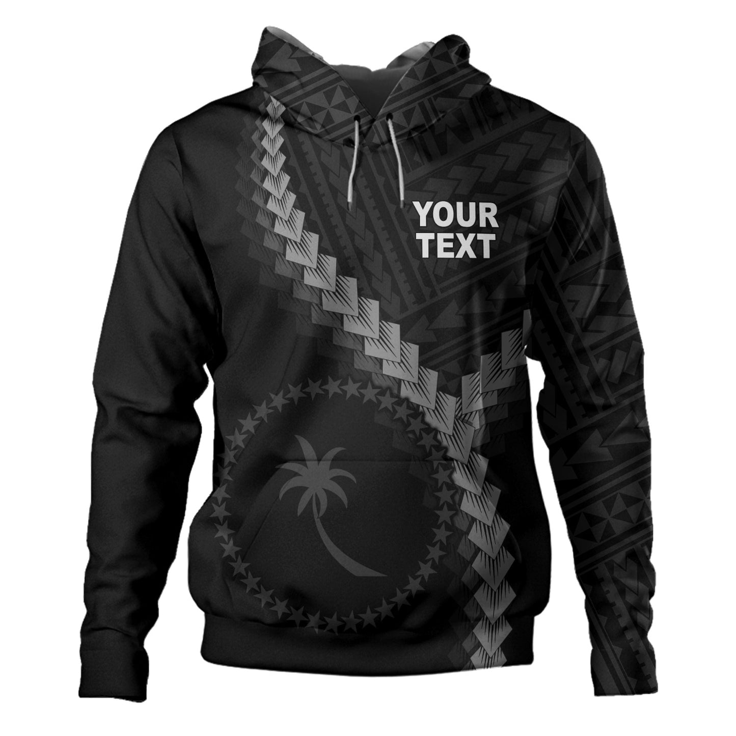Chuuk State Hoodie Coat Of Arm Polynesian Tattoo Style