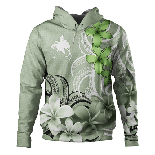 Papua New Guinea Hoodie Custom Personalised Floral Spirit Sage Green