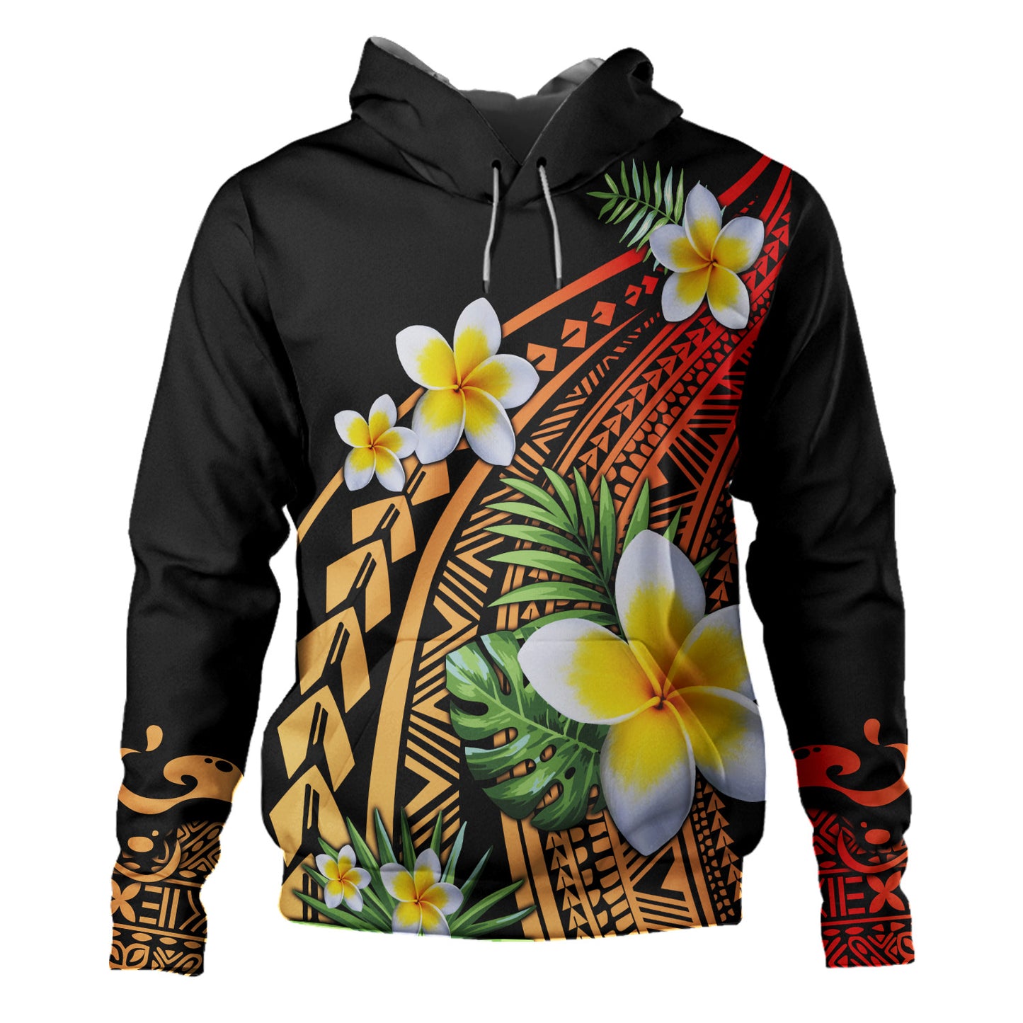 Hawaii Hoodie Plumeria Polynesian Pattern