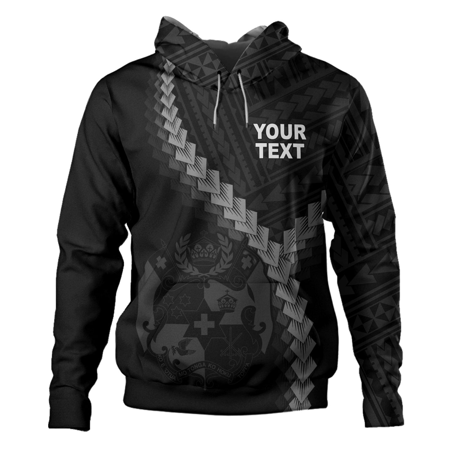 Tonga Hoodie Coat Of Arm Polynesian Tattoo Style