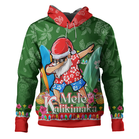 Hawaii Hoodie Mele Kalikimaka Dabbing Santa Christmas Style
