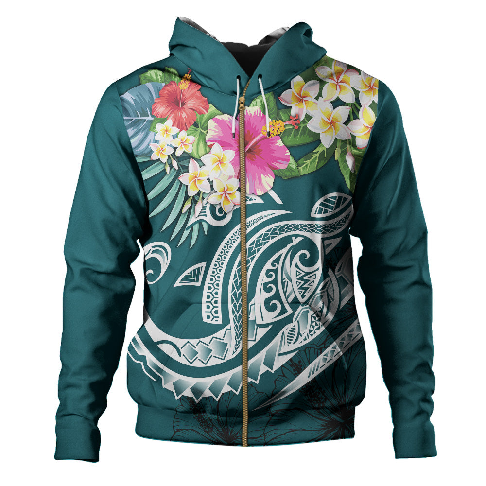 Polynesian Hoodie Summer Plumeria