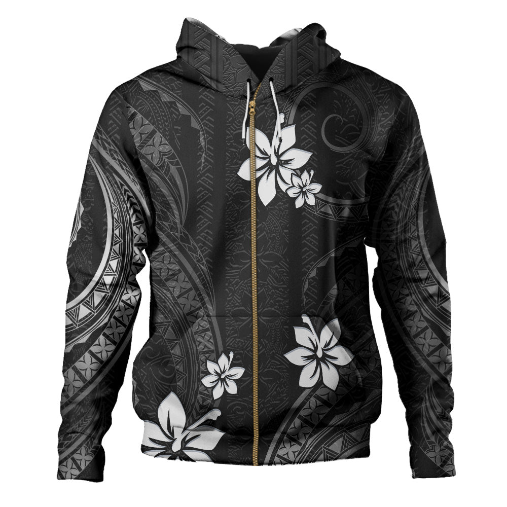 Hawaii Hoodie Polynesian Pattern Plumeria