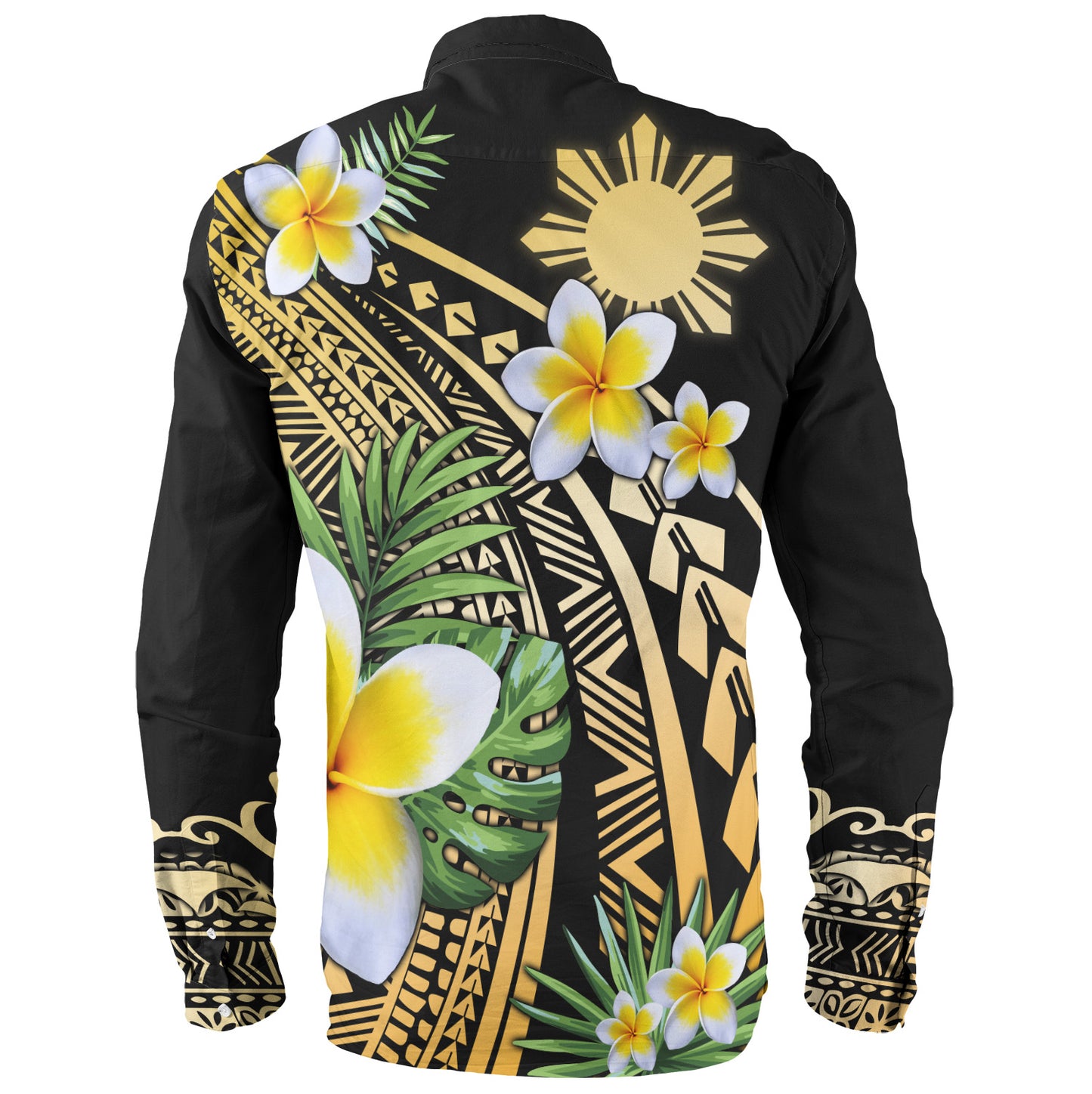 Philippines Filipinos Long Sleeve Shirt Plumeria Polynesian Pattern