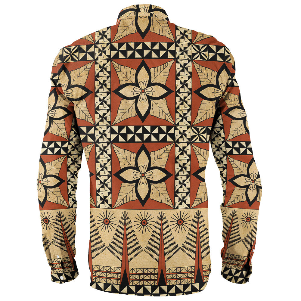 Tonga Long Sleeve Shirt Tapa Motif