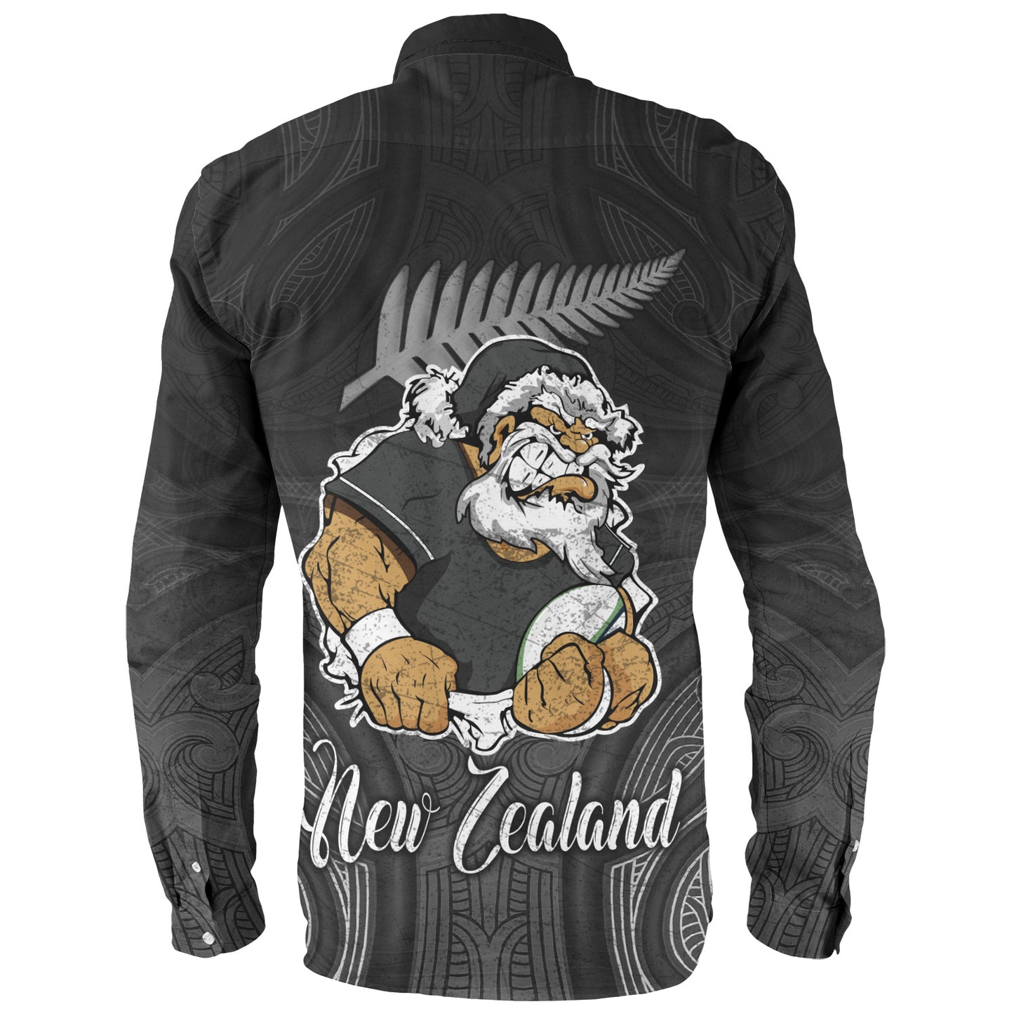 New Zealand Long Sleeve Shirt Hari Kirihimete Rugby Santa Style