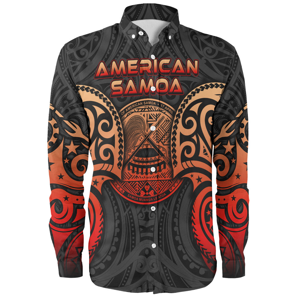 American Samoa Long Sleeve Shirt Custom Personalised Spirit Red Version