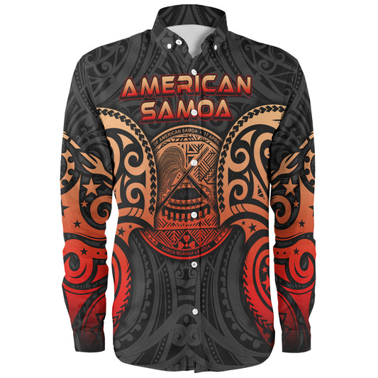 American Samoa Long Sleeve Shirt Custom Personalised Spirit Red Version