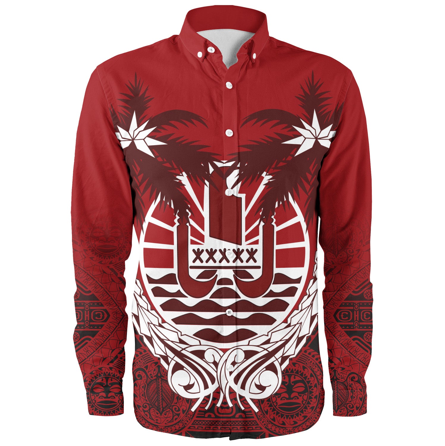 Tahiti Long Sleeve Shirt Polynesian Coconut