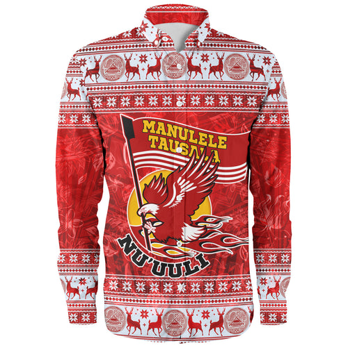 American Samoa Long Sleeve Shirt Nu'uuli Christmas Style