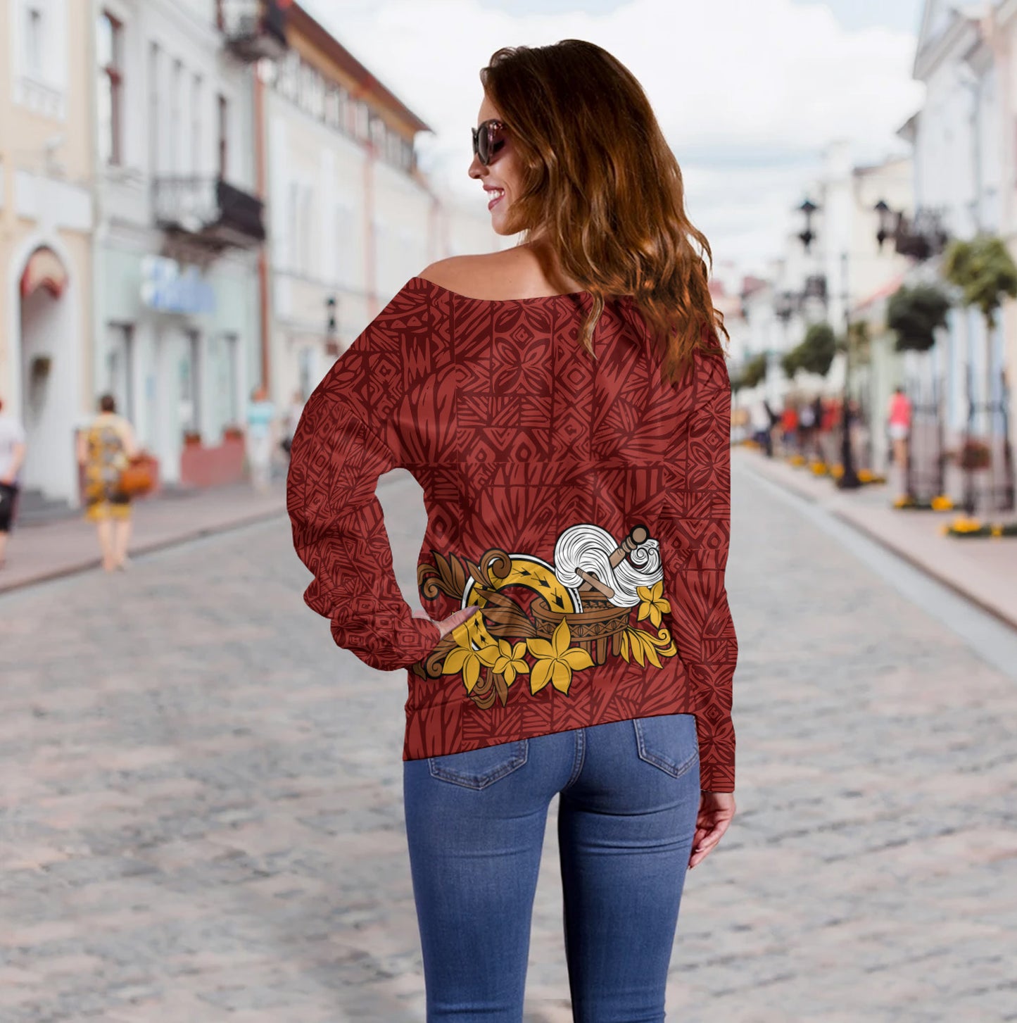 Samoa Off Shoulder Sweatshirt Talofa Samoa Style