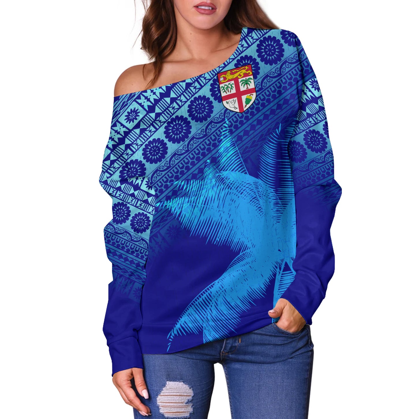 Fiji Off Shoulder Sweatshirt Forever Fiji Design