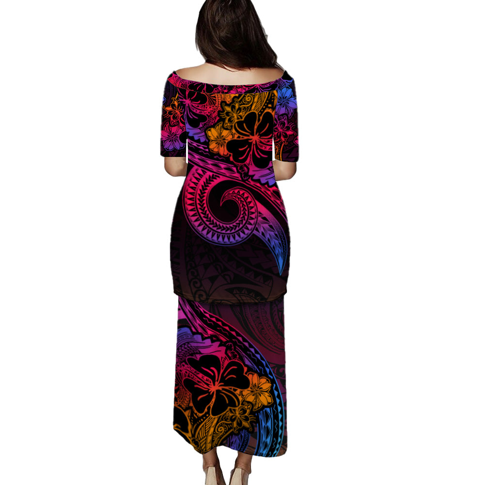 Northern Mariana Islands Combo Puletasi And Shirt Rainbow Style
