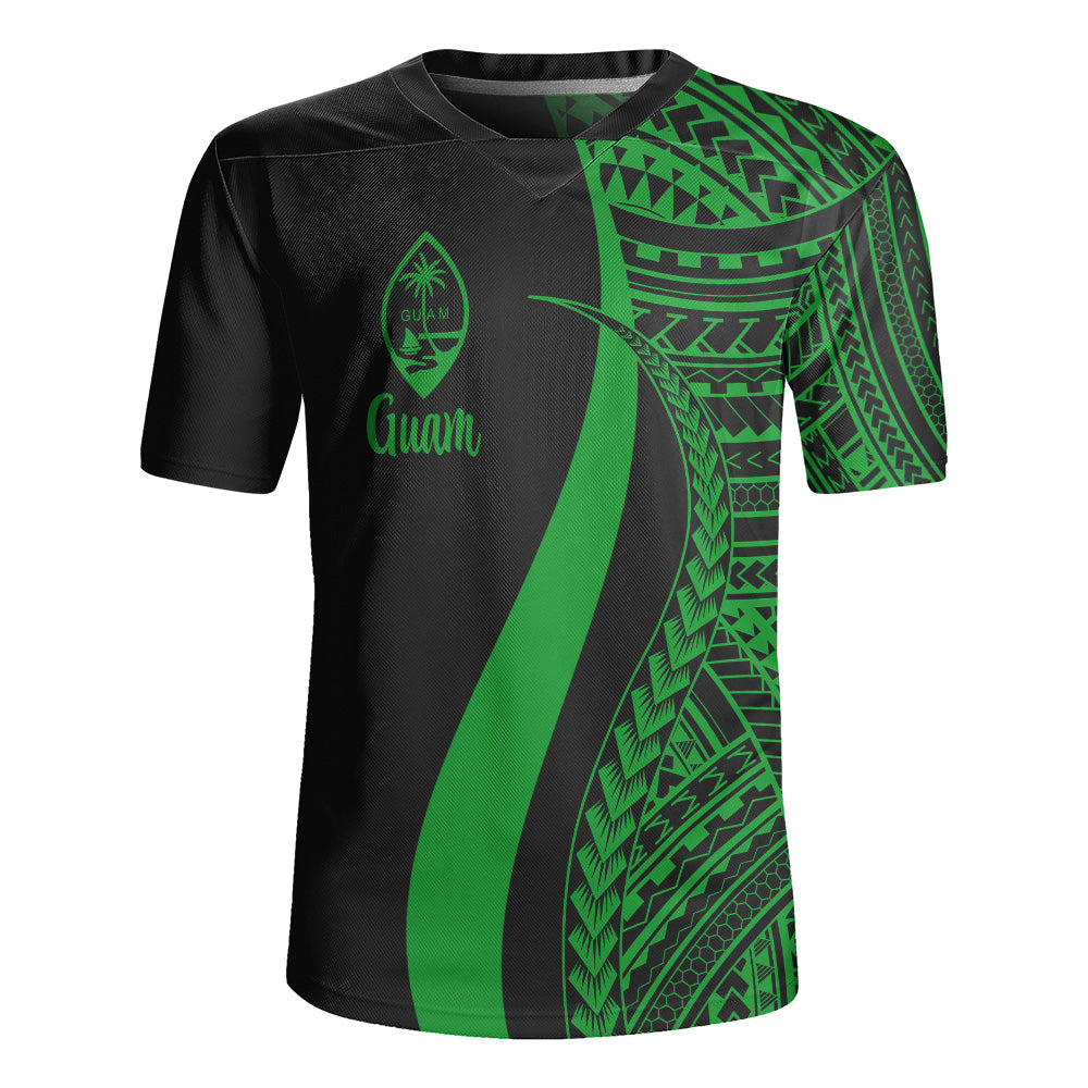 Guam Custom Personalised Rugby Jersey Polynesian Tentacle Tribal Pattern