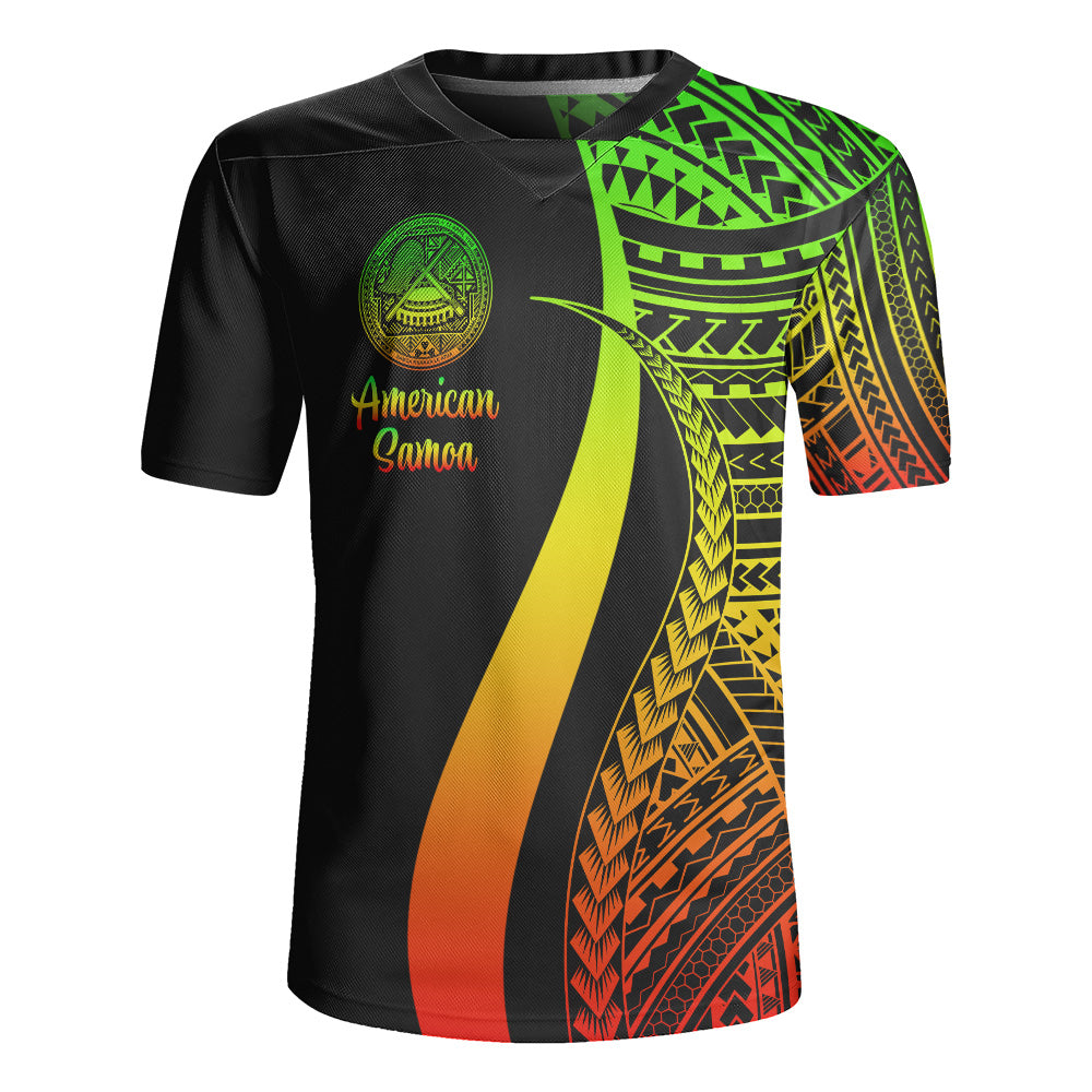 American Samoa Custom Personalised Rugby Jersey Polynesian Tentacle Tribal Pattern