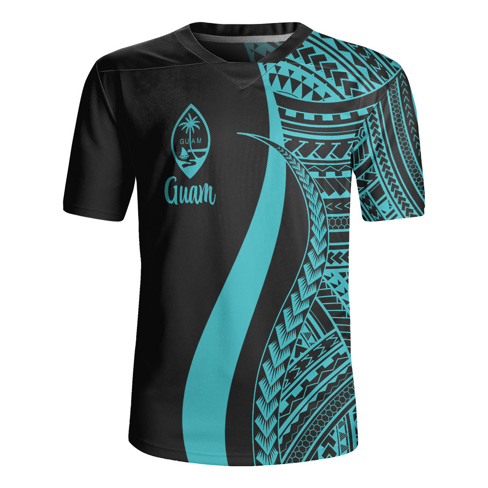 Guam Custom Personalised Rugby Jersey Polynesian Tentacle Tribal Pattern