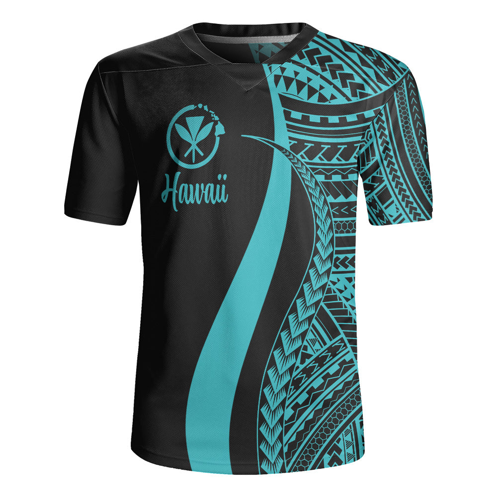Hawaii Custom Personalised Rugby Jersey Polynesian Tentacle Tribal Pattern