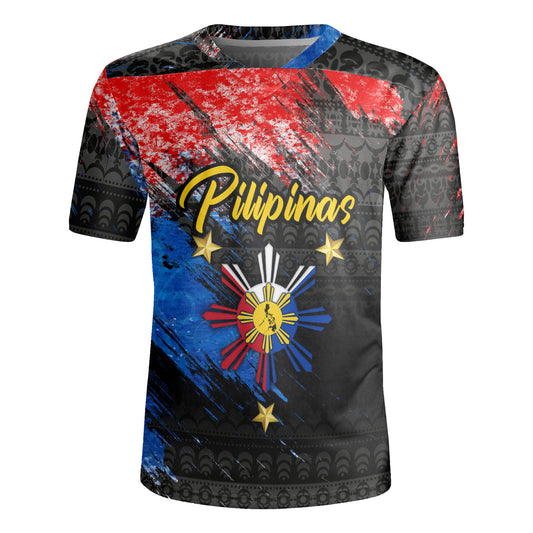 Philippines Filipinos Rugby Jersey Pilipinas Sun Grunge Style