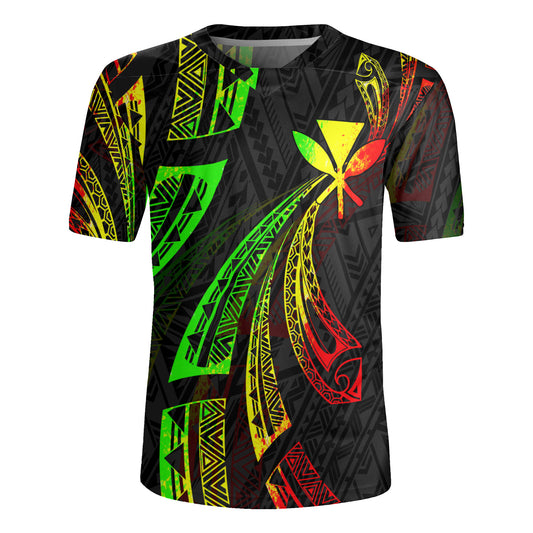 Hawaii Rugby Jersey Kanaka Maoli Polynesian Pattern Reggae Color