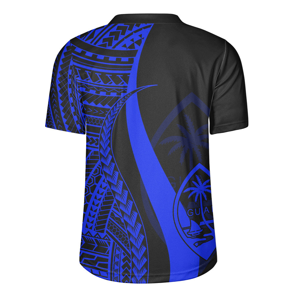 Guam Custom Personalised Rugby Jersey Polynesian Tentacle Tribal Pattern