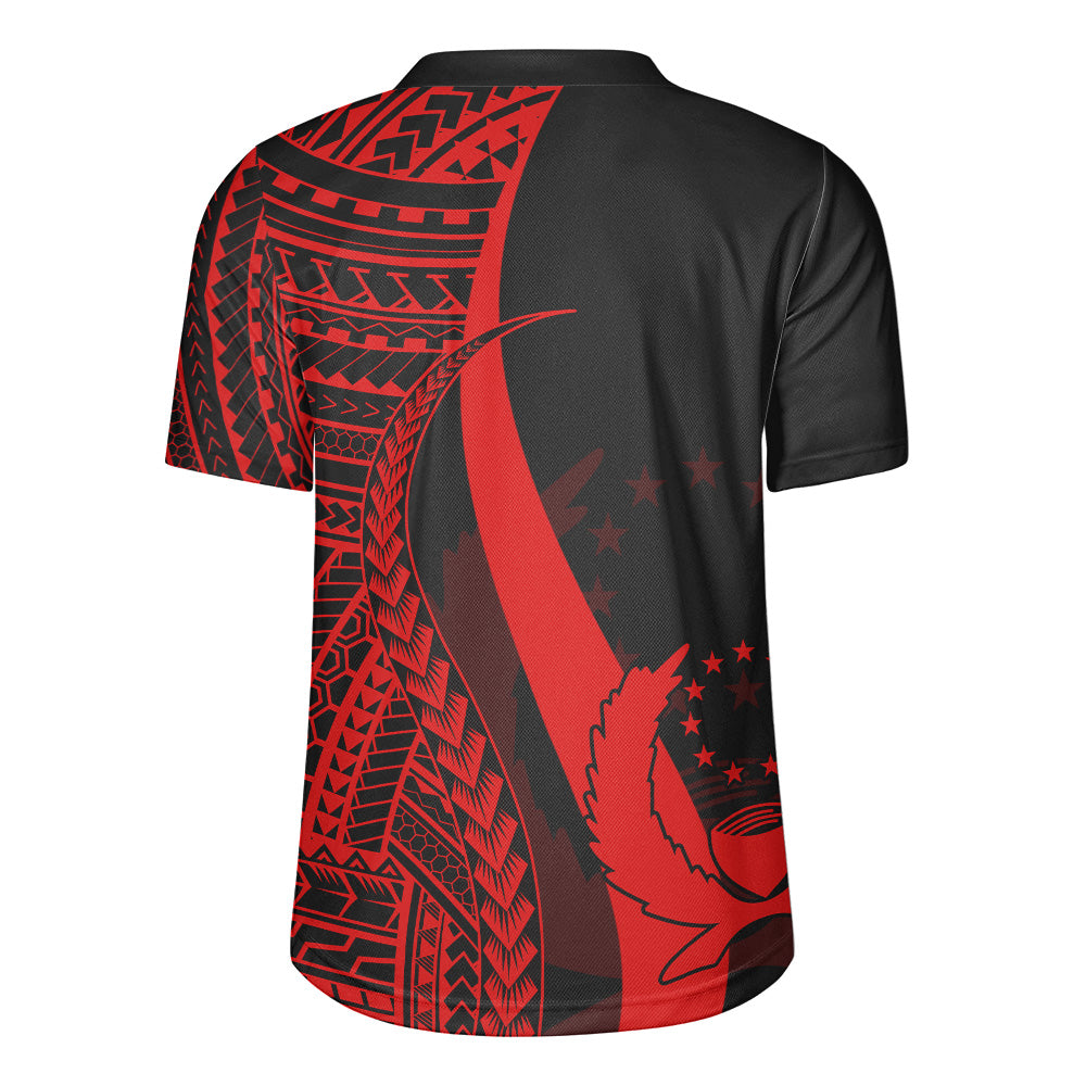 Pohnpei Custom Personalised Rugby Jersey Polynesian Tentacle Tribal Pattern