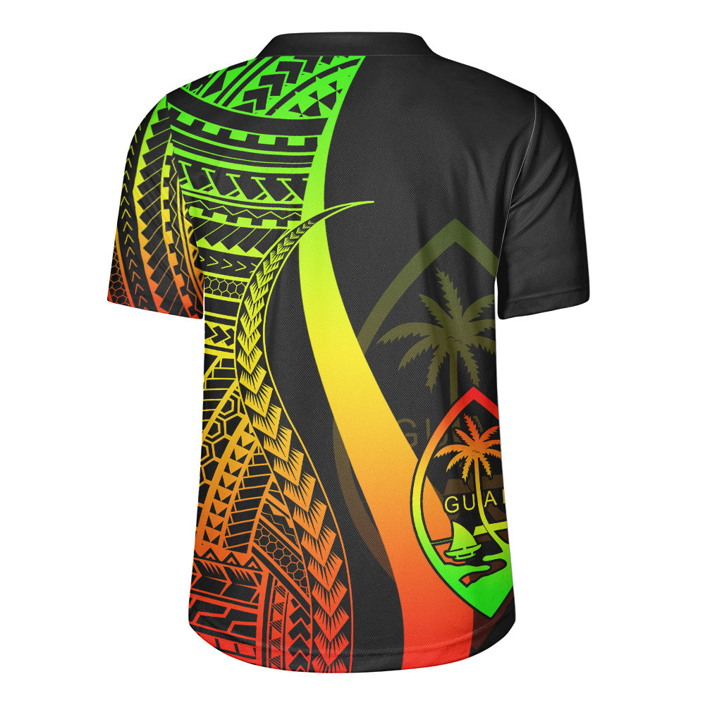 Guam Custom Personalised Rugby Jersey Polynesian Tentacle Tribal Pattern