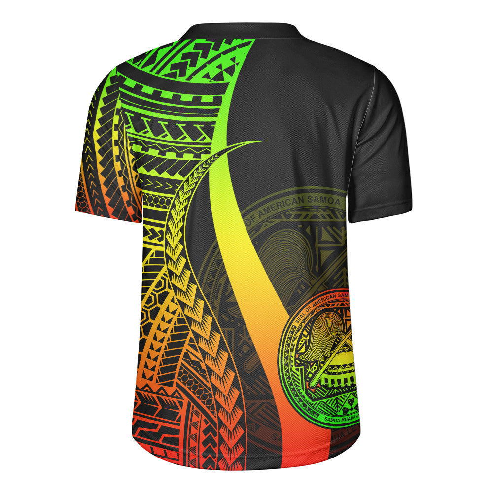 American Samoa Custom Personalised Rugby Jersey Polynesian Tentacle Tribal Pattern