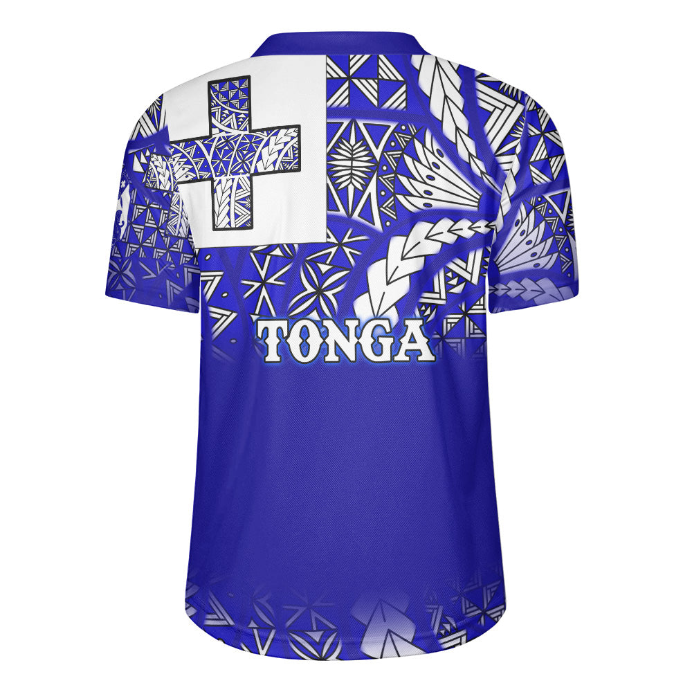 Tonga Rugby Jersey Tonga Blue Color With Traditional Patterns