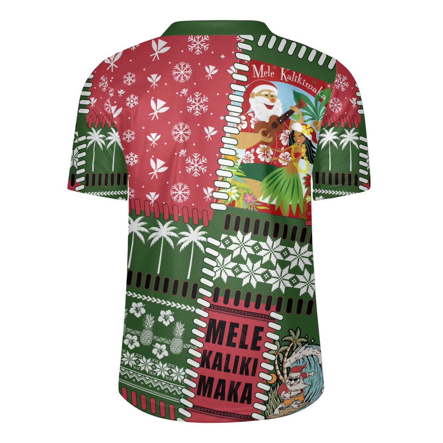 Hawaii Rugby Jersey Santa Surfing Mele Kalikimaka Kanaka Maoli