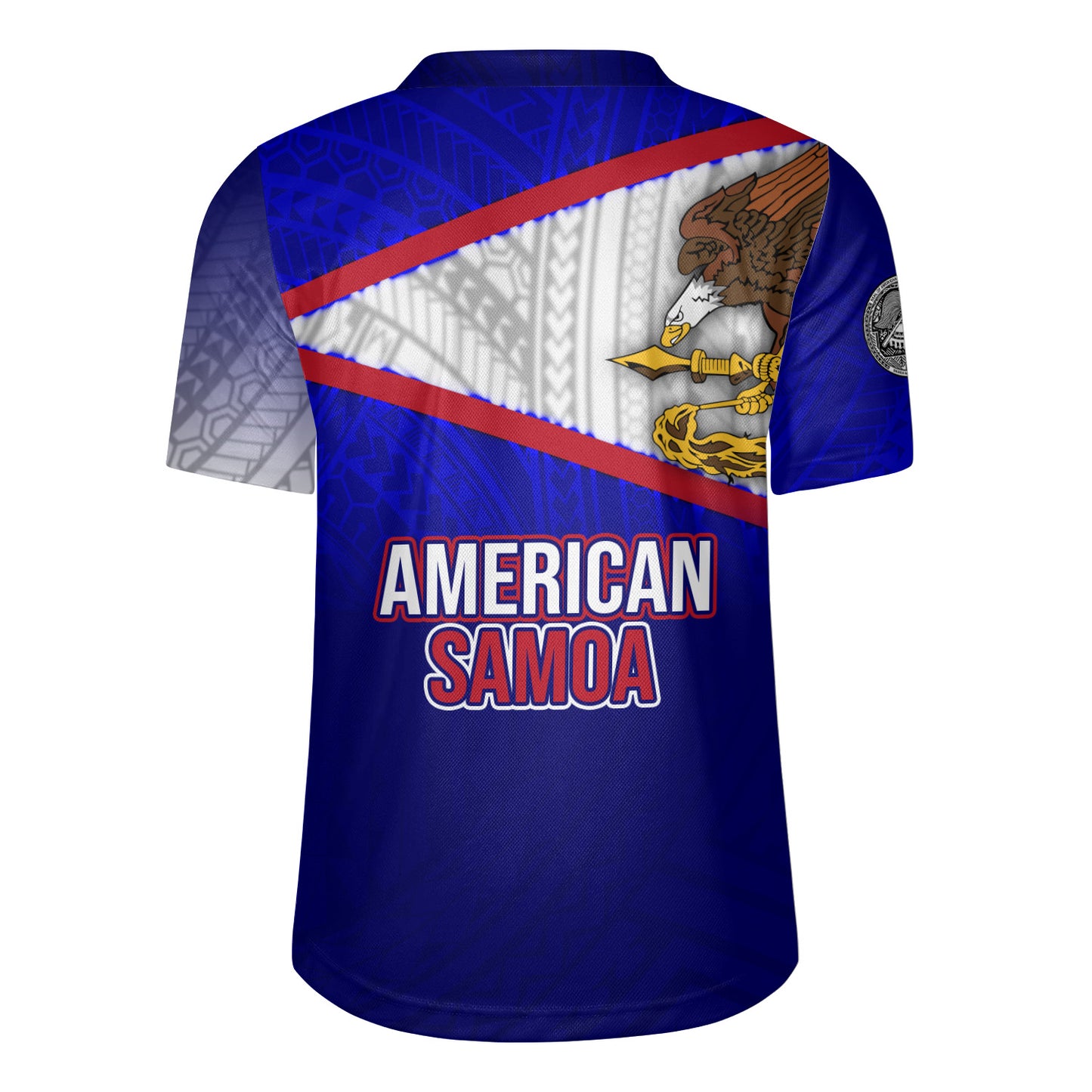 American Samoa Flag Color With Traditional Patterns Men's All Over Printing Rugby Jersey