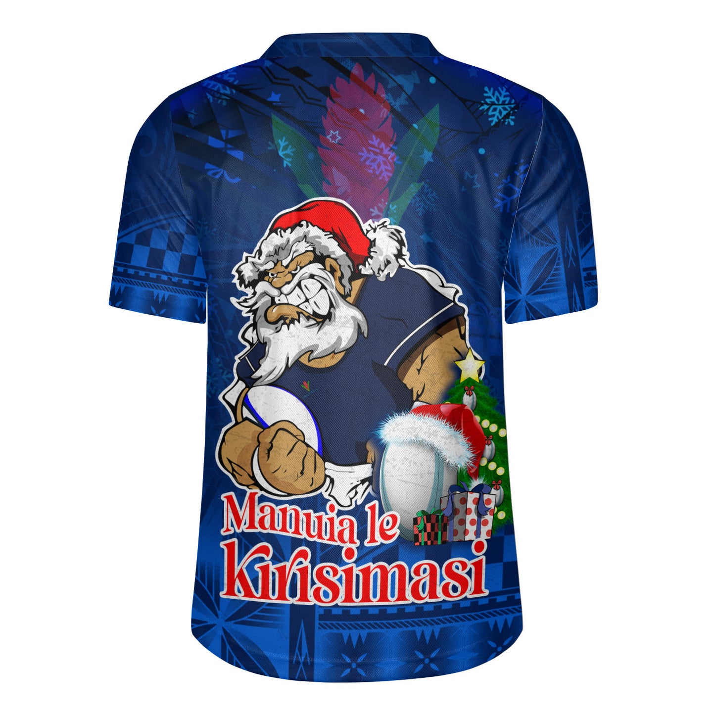 Samoa Rugby Jersey Manuia Le Kirisimasi Rugby Santa Style