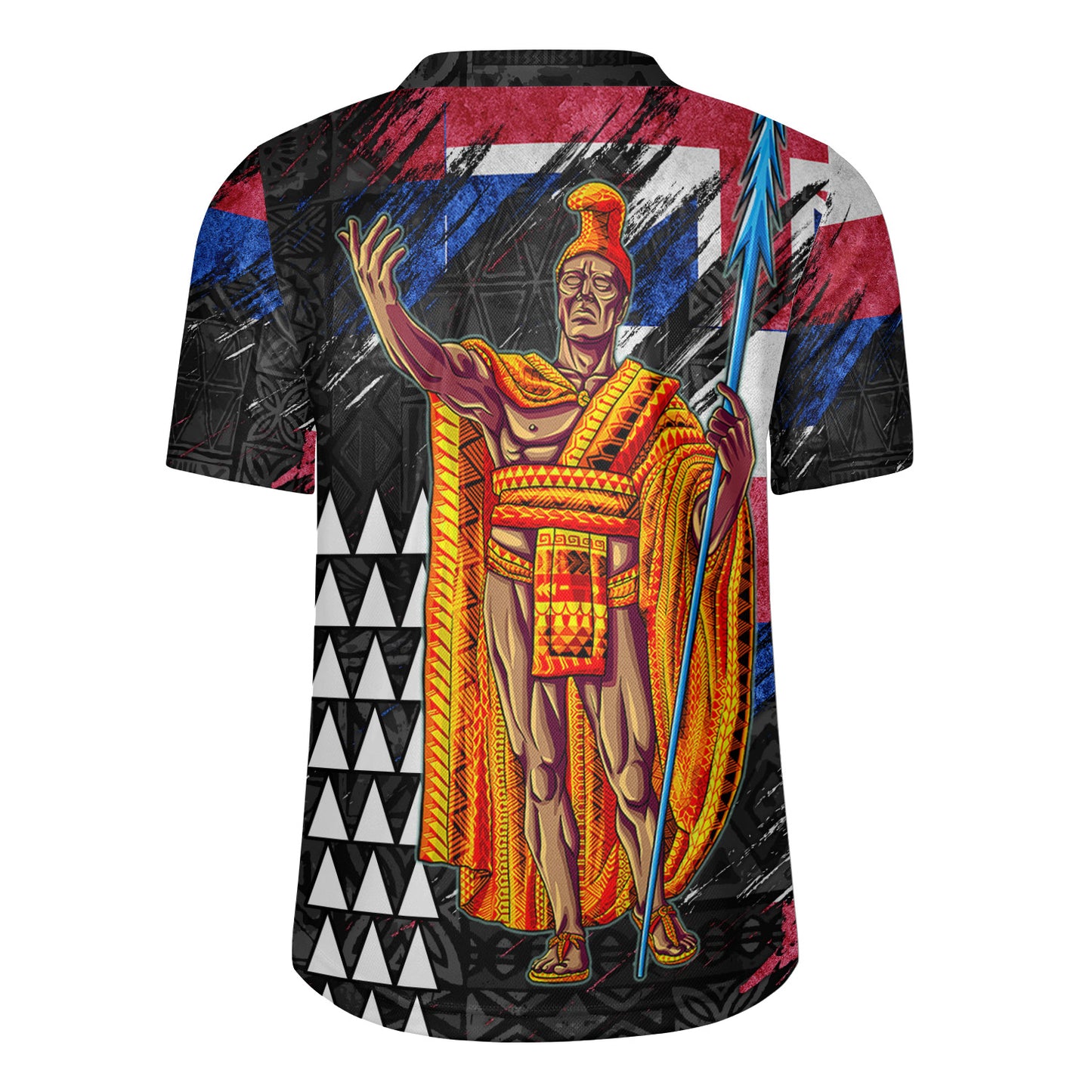 Hawaii Rugby Jersey  Hawaii King Grunge Style Color Flag Style
