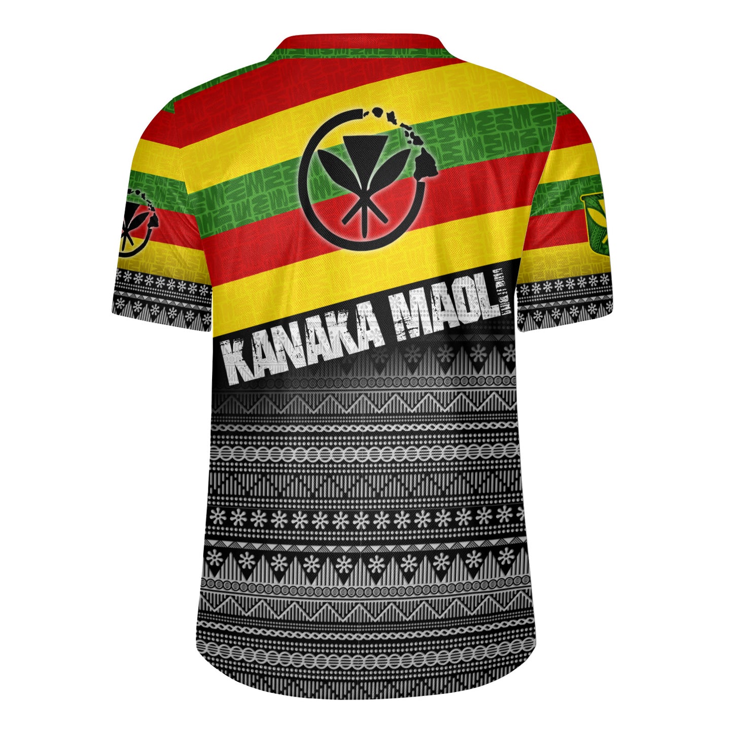 Hawaii Rugby Jersey Kanaka Maoli Flag Polynesian Tribal Patterns Grunge Style