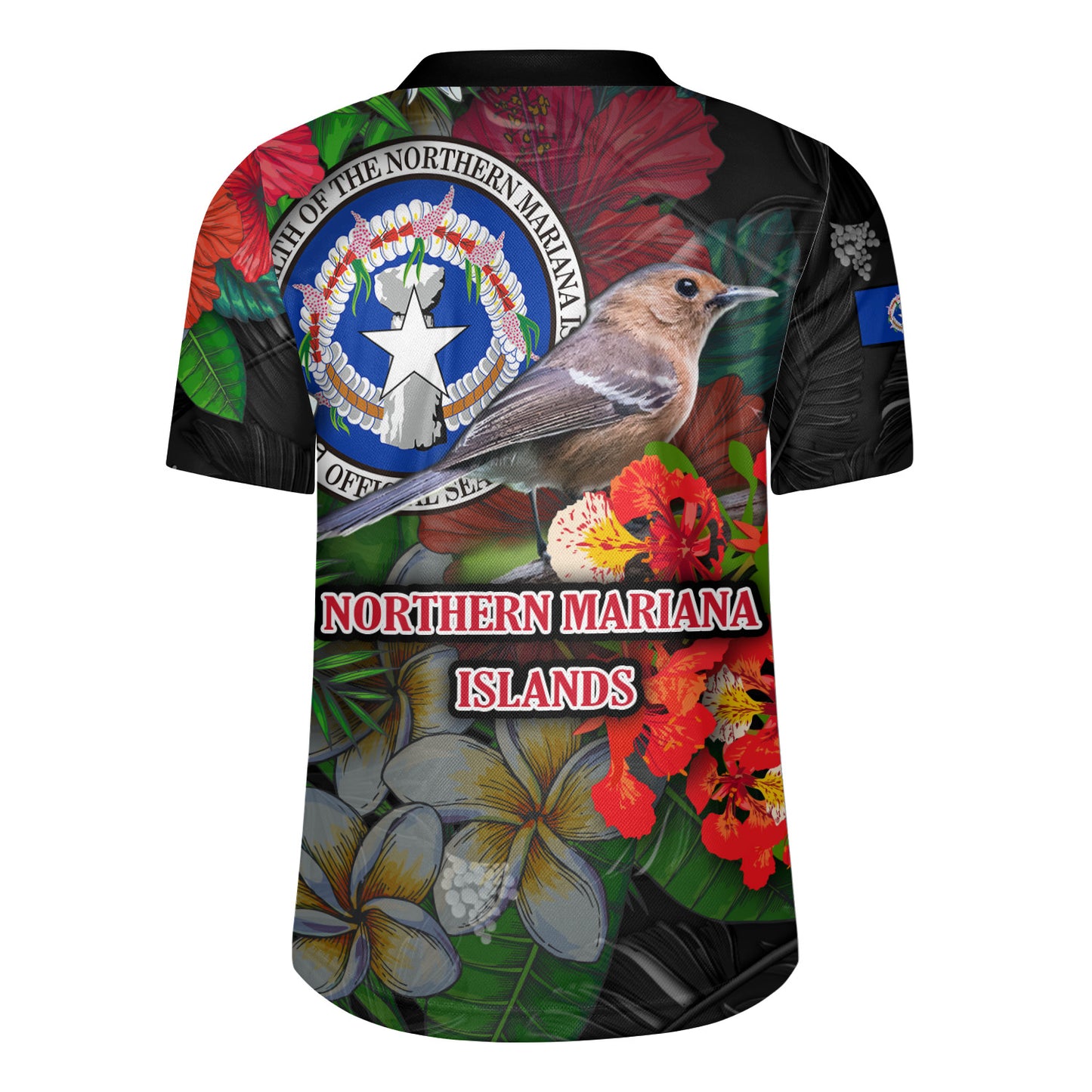 Northern Mariana Islands Rugby Jersey Hibiscus And Plumeria With Palm Branches Vintage Style