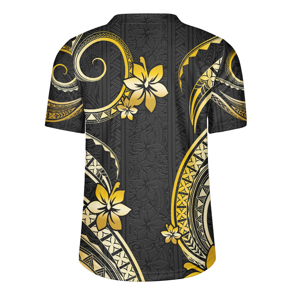 Hawaii Rugby Jersey Polynesian Pattern Plumeria