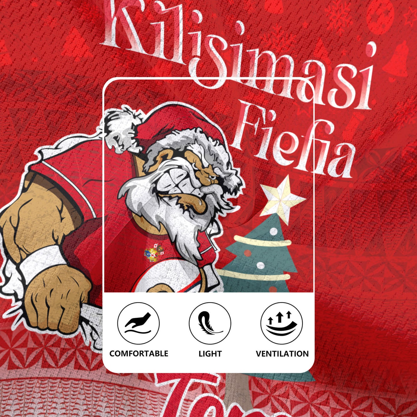 Tonga Rugby Jersey Kilisimasi Fiefia Rugby Santa Style