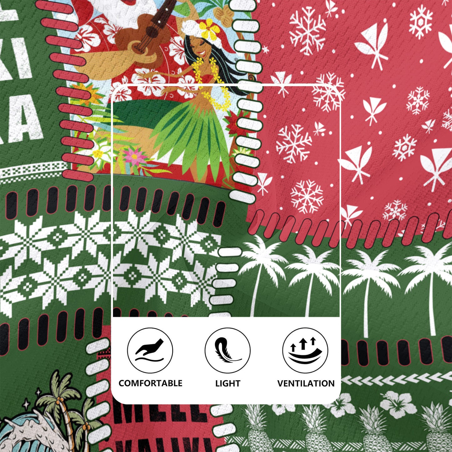Hawaii Rugby Jersey Santa Surfing Mele Kalikimaka Kanaka Maoli