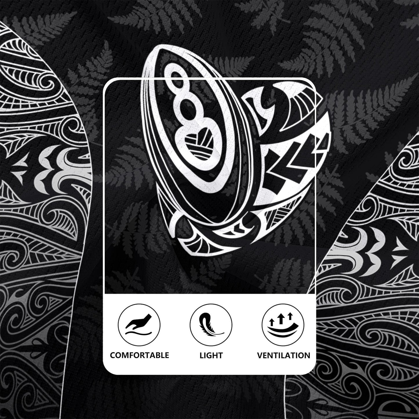 New Zealand Personalized Rugby Jersey Rugby Heart Maori Style Silver Fern