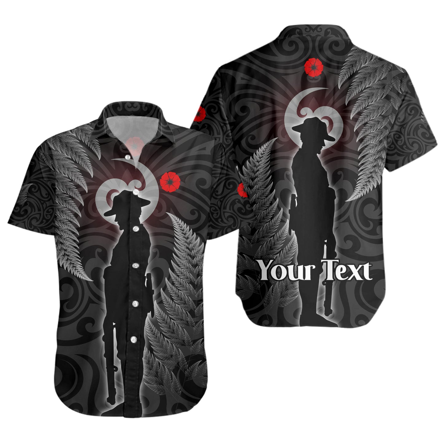 New Zealand Short Sleeve Shirt Lest We Forget Koru Maori Pattern