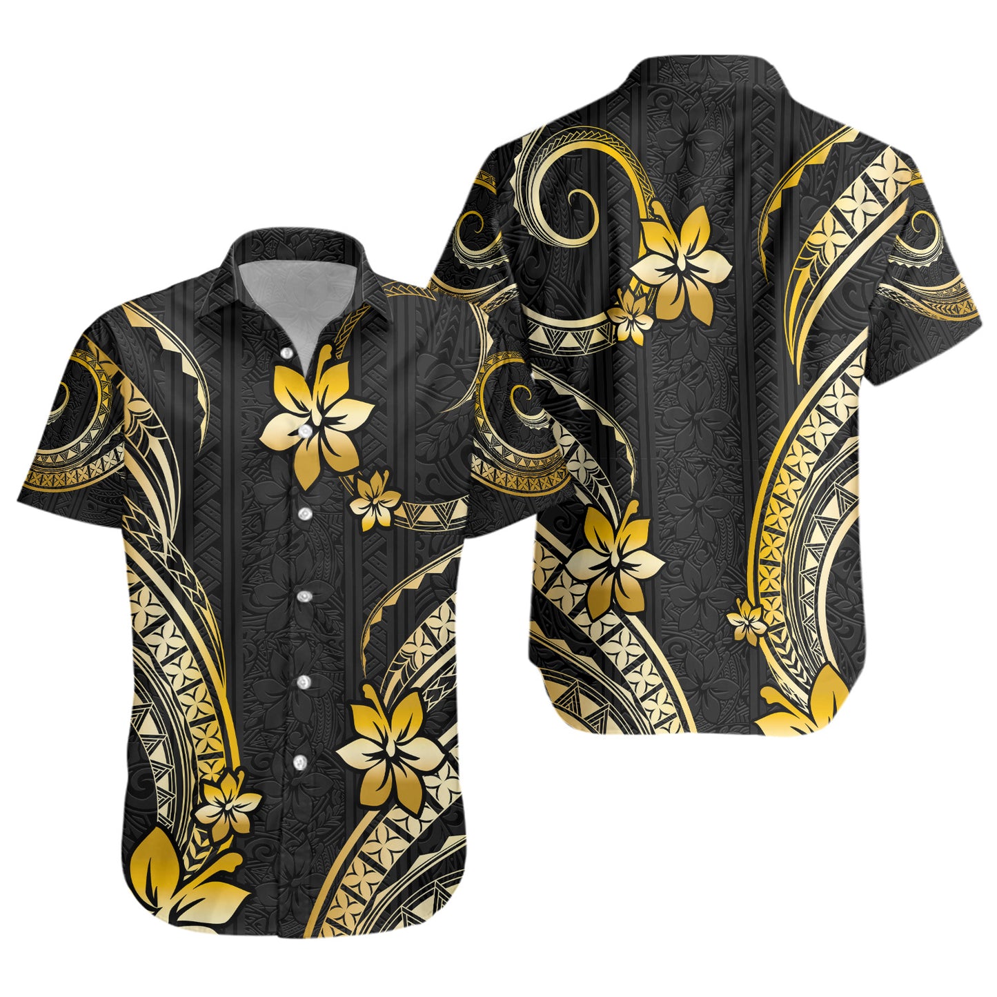 Hawaii Short Sleeve Shirt Polynesian Pattern Plumeria