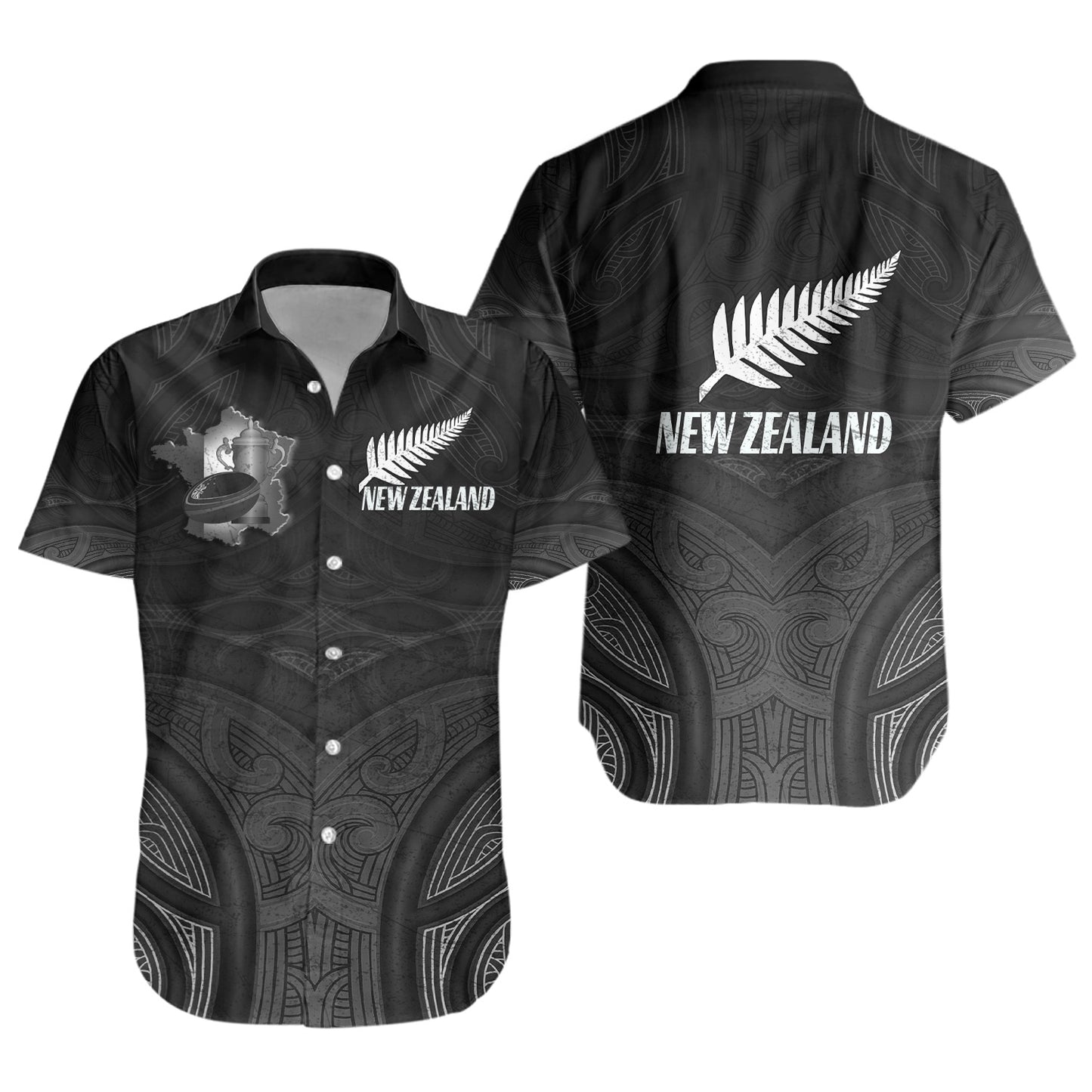 New Zealand Short Sleeve Shirt Rugby Ball Style