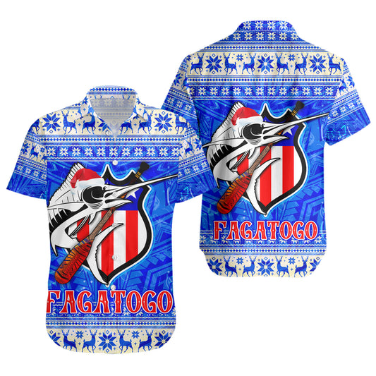 American Samoa Short Sleeve Shirt Fagatogo Christmas Style