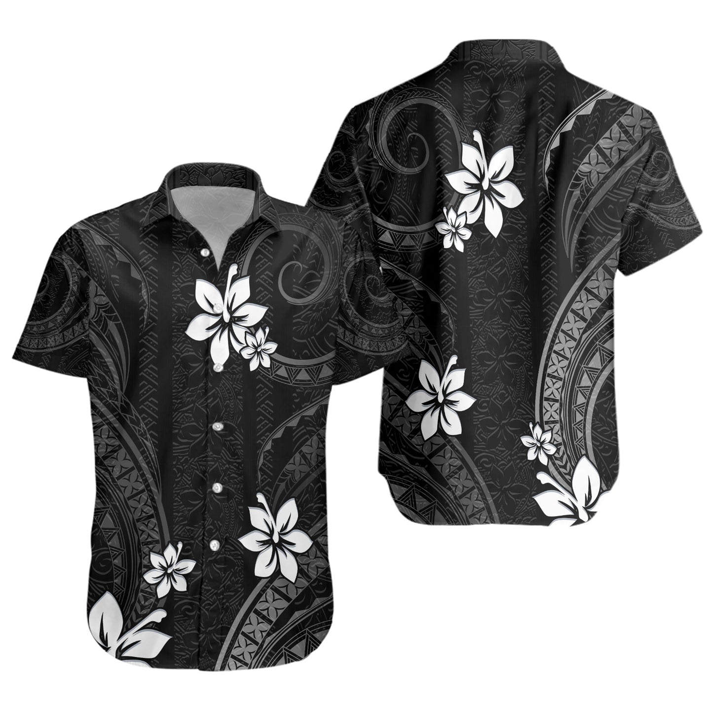 Hawaii Short Sleeve Shirt Polynesian Pattern Plumeria
