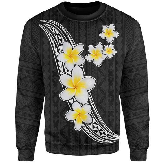 Hawaii Sweatshirt Polynesian Pattern And Plumeria